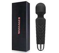 Masajeador de Varita Inalámbrico 8 Velocidades Potentes 20 Patrones de Vibración Masajeador Personal Eléctrico de Mano Pistola de Masaje Impermeable Pistola de Masaje Muscular (Black)