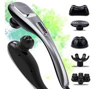 Masajeador eléctrico de cuello y espalda de tejido profundo de mano megawise, adecuado para hombros, cintura y piernas, motor potente de 7 nudos y 5 velocidades, anudado muscular, un poco pesado
