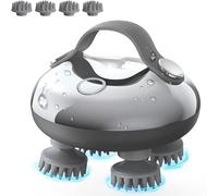 Masajeador eléctrico de mano 5 en 1 para el cuero cabelludo, resistente al agua, con 8 patas de masaje extraíbles, para aliviar el dolor.