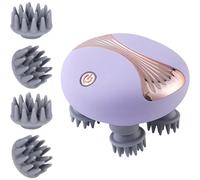 Masajeador eléctrico de mano recargable para el cuero cabelludo con 8 garras, portátil, impermeable, para relajarse, regalo para el hogar.