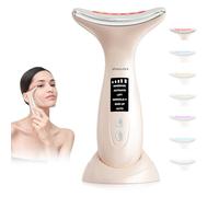 Masajeador Electrico Facial Cara Masaje: 6 Modos Antiarrugas Belleza Dispositivo 7 Colores Led Máquina Mujer Reafirmante - 45℃ Ems Aparato Faciales Reductor De Papada Lifting para Líneas del Cuello