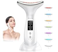 Masajeador Electrico Facial Cara Masaje: 6 Modos Antiarrugas Belleza Dispositivo 7 Colores Led Máquina Mujer Reafirmante - 45℃ Ems Aparato Faciales Reductor De Papada Lifting para Líneas del Cuello
