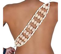 Masajeador espalda y cuello maderoterapia - 100% Madera de haya - Rodillo para espalda - Cinturon maderoterapia - Masajeador cervical y espalda manual (50 x 8cm Superficie de Rodadura)