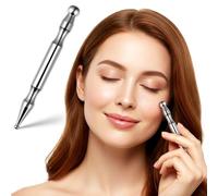 Masajeador Facial de Acero Inoxidable, Varilla de Tejido Profundo | Punta Precisa, Mango Texturizado y Ranura Ergonómica, Bolsa Cordón, Uso Portátil en Viaje
