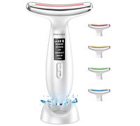 Masajeador Facial Eléctrico Cara Antiarrugas: Masaje Facial Lifting Reafirmante 5℃ Frio y 45℃ Calor - Aparatos Facials Mujer 6 Modos LED 4 Colores - Máquina EMS Belleza para Reafirmar Cuello Papada