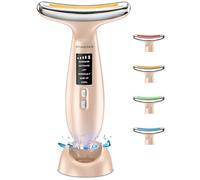 Masajeador Facial Eléctrico Cara Antiarrugas: Masaje Facial Lifting Reafirmante 5℃ Frio y 45℃ Calor - Aparatos Facials Mujer 6 Modos LED 4 Colores - Máquina EMS Belleza para Reafirmar Cuello Papada