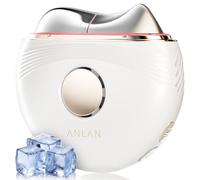 Masajeador facial eléctrico EMS Gua Sha ANLAN, antiarrugas, con lámpara de luz azul violeta y roja, masajeador facial de calor frío con 3 niveles de intensidad, antienvejecimiento.