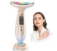 Masajeador Facial Eléctrico Masaje Reafirmante: Masajeador para Cara y Cuello con 6 Modos LED 7 Colores - 5℃ Frío y 45℃ Calor EMS Lifting Facial - Aparato Antiarrugas Gua Sha Papada Vibración Sónica