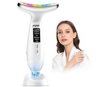 Masajeador Facial Eléctrico Masaje Reafirmante: Masajeador para Cara y Cuello con 6 Modos LED 7 Colores - 5℃ Frío y 45℃ Calor EMS Lifting Facial - Aparato Antiarrugas Gua Sha Papada Vibración Sónica