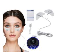Masajeador facial EMS: dispositivo eléctrico de estiramiento de la piel con microcorriente de 19 niveles de intensidad, herramienta de escultura facial de 8 modos con almohadillas de parche, d