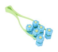 Masajeador Facial en Forma de V, Masajeador Facial de Semilla de Melón, Doble Clip, Rodillo Masajeador Facial, Diseño de Flores para Niña, para Brazos y Cara (Azul)