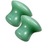Masajeador Facial Gua Sha de Jade Verde, Set de 2 Piezas | Forma de Hongo, Masaje Cómodo para Rostro y Piel, Mejora la Absorción de Cosméticos
