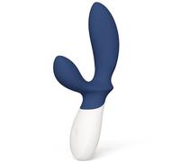 Masajeador prostático vibrador masculino azul con 12 modos LOKI Wave 2, Talla 9.1 cm x 4.2 cm x 19.6 cm, Colores Azul