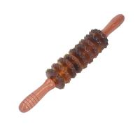Masajeador Rodillos, Masajeador Curvo 9 Ruedas, Herramienta Muscular Manual Madera, Masajeador Mano, Masajeador Cuerpo Rodante para Drenaje Linfático, Alivio del Dolor, Celulitis (Marrón)