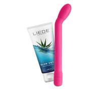 Masajeador Suelo Pélvico RECARGABLE USB Vibrador Fisioterapia Estimulación Zona G Lithea, Kit con Lubricante Natural Aloe Vera LIEBE Color CEREZA (CERISE)