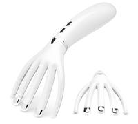 Masajeador vibrador recargable para cuero cabelludo, peine eléctrico masajeador con función de calefacción, diseño de agarre de palma, control de botón simple, construcción de plástico, blanco