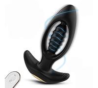 Masajeаdor de Próstаta Vibrante Masculino Tiene 9 Tipos de Modo de Estimulación de Vibración se Puede Agregar Juguete de Silicona Masculina y Femenina Pareja Juguetes y Parejas Negro