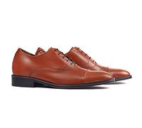 MASALTOS Zapatos de Hombre con Alzas Que Aumentan Altura hasta 7 cm. Fabricados en Piel. Modelo Derbi Marron 42