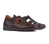 MASALTOS Zapatos de Hombre con Alzas Que Aumentan Altura hasta 7 cm. Fabricados en Piel. Modelo Sandalia (42, Marron)