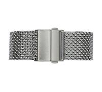 Masar de 18 a 22 mm, gran malla, diámetro de 1,0 mm, universal, correas de reloj de malla Milanesa para hombre, hebilla desplegable - acero inoxidable, plateado, 18 mm