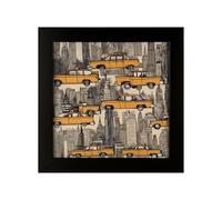 MASAU DESIGN Lienzo decorativo. Cuadro de pared de estilo Moderno. Decoración para el hogar, oficina, apartamento vacacional. Imagen ciudad de New York (NY Taxi, Negro)