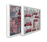 MASAU DESIGN Lienzo decorativo. Cuadro de pared de estilo Moderno. Decoración para el hogar, oficina, apartamento vacacional. Imagen ciudad de Londres(Pack London, Caja americana Blanco)