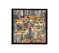 MASAU DESIGN Lienzo decorativo. Cuadro de pared de estilo Moderno. Decoración para el hogar, oficina, apartamento vacacional. Imagen ciudad de New York (NY Taxi, Caja americana Negro)