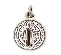 MASBARATA COLGANTE MEDALLA ESCAPULARIO DE SAN BENITO EN PLATA DE LEY