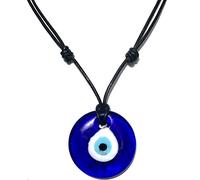 MASBARATA Collar Cuero con Ojo Turco de 4 cm, Cuero Adaptable 60-70 cm