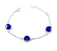 MASBARATA OJO TURCO PLATA DE LEY (PULSERA 3 OJOS)