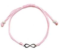 MASBARATA Pulsera Infinito con Hilo Rosa DE Plata DE Ley 925/1000