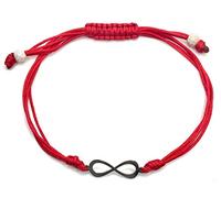 MASBARATA Pulsera Infinito de Hilo Rojo de Plata de Ley 925/1000