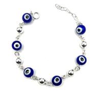 MASBARATA PULSERA OJO TURCO PLATA DE LEY (PULSERA OJO-BOLA PLATA)