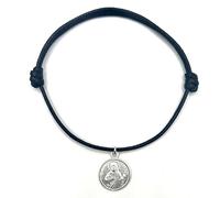MASBARATA San Judas Tadeo Pulsera Hilo Plastificado con Medalla de Plata de Ley