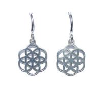 MASBARATA SEMILLA DE LA VIDA EN PLATA DE LEY (PENDIENTES HIPPY)