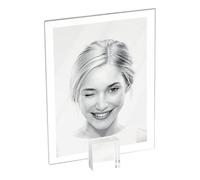 Mascagni - Marco de fotos de doble cara con base de acrílico, transparente, 20 x 15 cm