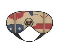 Máscara abstracta de la bandera del estado de Dakota del Norte Map03 de doble cara, suave, opaca, para dormir, para viajes