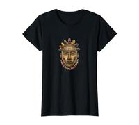 Máscara Africana Tribal Tradicional Vintage Camiseta gráfica económica, Mujer, Negro, XS