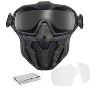 Máscara Airsoft con Gafas Ventiladas Anti Vaho, Protección Transpirable y Fresca para Caza, Entrenamiento CS y Cosplay(MCBK)