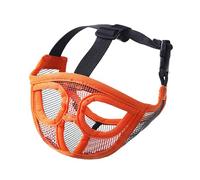 Máscara Ajustable for Mascotas, hocico Corto, bozal for Perro, Malla Transpirable, bozal de Cara Plana, Apto for Bulldog francés, Shih Tzu y Accesorios for Perros Pug (Color : Orange A, Size : S)