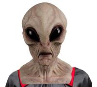 Máscara alienígena de látex - disfraz de casco completo | Accesorio de Halloween aterrador | Máscara de cosplay | Equipo festivo de carnaval | Sombreros de fiesta espeluznante | Decoración