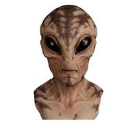 Máscara Alienígena De Miedo - Forma Completa Del Cráneo, Aspecto De Horriblemente Elegante | Halloween Cosplay Face , Tadro Inspirado En Esqueleto, Accesorio De Fiesta Realista Para Evento De Vest