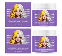 Máscara Anti-amarillecimiento Del Cabello Púrpura, Acondicionador Hidratante Púrpura, Quitar Tonos Amarillos Y Condición Seco, Para El Cabello Rubio Platino Y Gris/plata (2pcs)