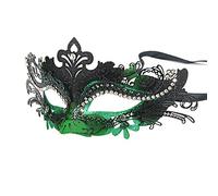 Mascara Antifaz Carnaval, Hoshin Mascaras Veneciana Mujer Ideal para Halloween Fantasma de la Ópera y Disfraces(Negro verdoso)