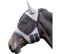 Máscara antimoscas con flecos para caballos con paso para el antebrazo modelo Hk