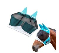 Máscara antimoscas para caballo con protección nasal y UV, media máscara transpirable de malla ajustable con relleno suave para Pony COB Shetty Prairie Establo