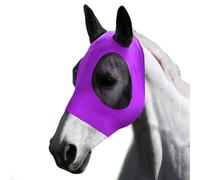 Máscara antimoscas para Caballos, Amplia Abertura para los Ojos y Orejas, súper cómoda, elástica y con protección UV para Caballos, Color Morado