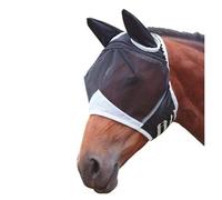 Máscara antimoscas para caballos con protección nasal y protección UV,cubierta nasal de malla transpirable para pony, COB, Shetland, cierre de velcro ajustable, acolchado do(negro-M)