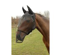 Máscara antimoscas para caballos con protección para las orejas y flecos en las fosas nasales Covalliero Cob