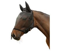 Máscara antimoscas para caballos con protección para las orejas y flecos en las fosas nasales Covalliero Completo